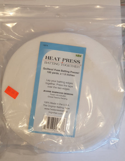 Heat Press Batting Together Fuse Batting Tape 1.5''x100 yds White by Joann