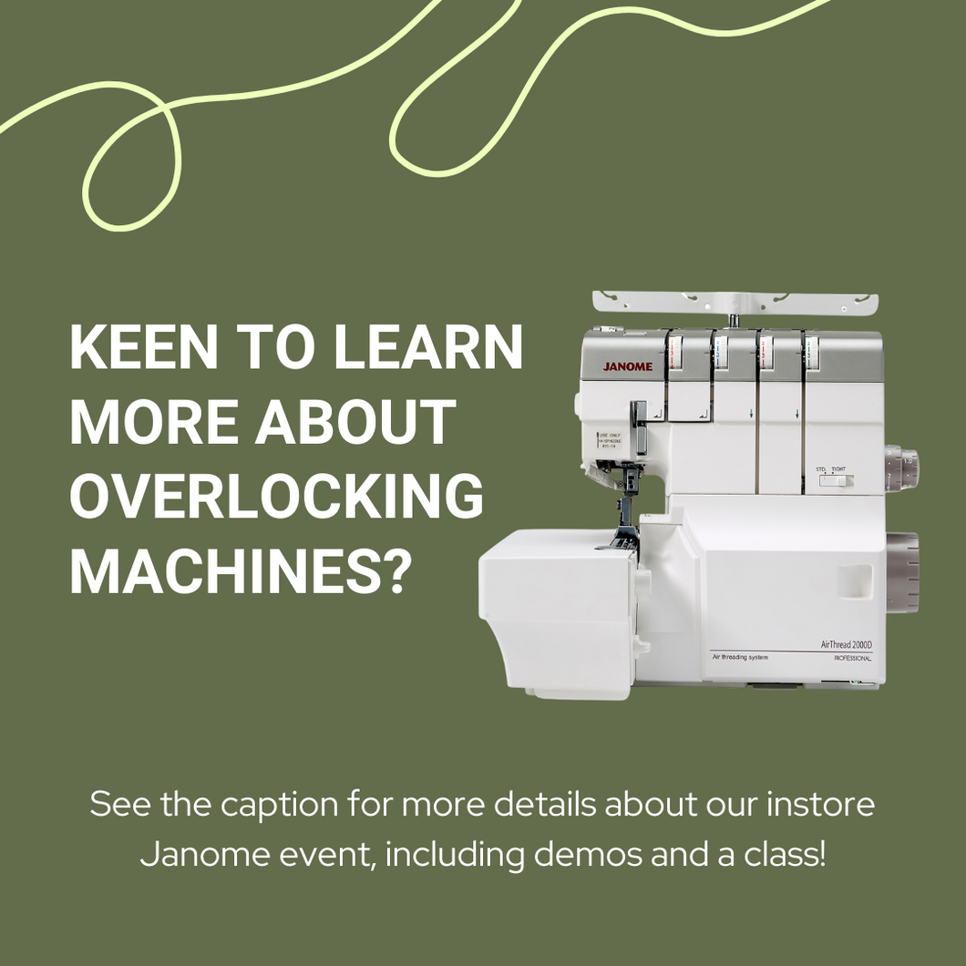 Basic Hands-on Overlocker  Class with Janome Australia Monday 7th April 2025