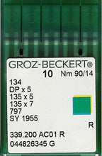 Load image into Gallery viewer, GROZ-BECKERT QUILTING NEEDLES 135X7 SET OF 10 NEEDLES*
